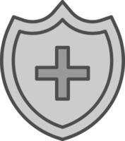 Shield Line Filled Greyscale Icon Design vector