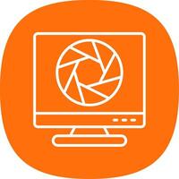 Shutter Line Curve Icon Design vector