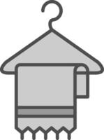 toalla línea lleno escala de grises icono diseño vector