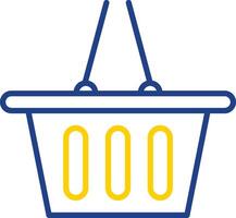 Shopping Basket Line Two Colour Icon Design vector