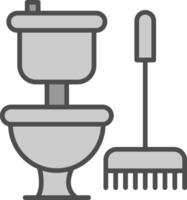 baño línea lleno escala de grises icono diseño vector