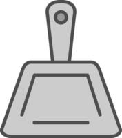 recogedor línea lleno escala de grises icono diseño vector