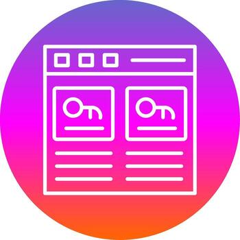 Password Manager Line Gradient Circle Icon vector