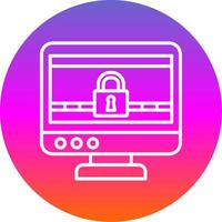 Ransomware Line Gradient Circle Icon vector
