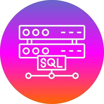 sql línea degradado circulo icono vector