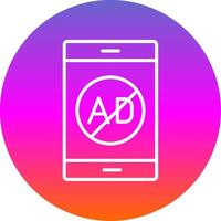 Ad Blocker Line Gradient Circle Icon vector