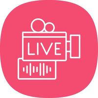 Live Stream Line Curve Icon Design vector