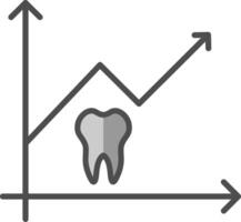 estadísticas línea lleno escala de grises icono diseño vector