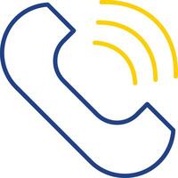 Phone Line Two Colour Icon Design vector