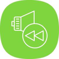 Rewind Line Curve Icon Design vector