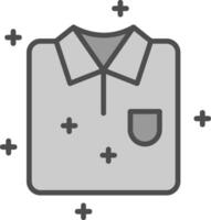 camisa línea lleno escala de grises icono diseño vector