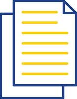 Document Line Two Colour Icon Design vector