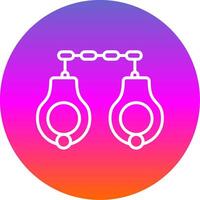 Handcuffs Line Gradient Circle Icon vector