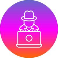 Hacker Line Gradient Circle Icon vector