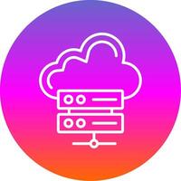 Cloud Storage Line Gradient Circle Icon vector