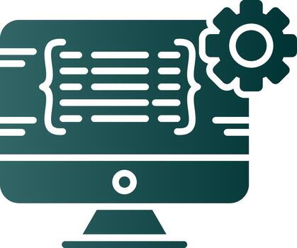 programación glifo degradado icono vector