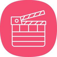 Clapperboard Line Curve Icon Design vector