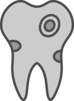 Caries Line Filled Greyscale Icon Design vector