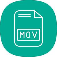 Mov File Line Curve Icon Design vector