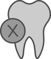 dentista línea lleno escala de grises icono diseño vector