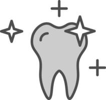 Clean Tooth Line Filled Greyscale Icon Design vector