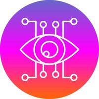 Eye Recognition Line Gradient Circle Icon vector