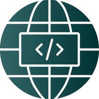 Earth Globe Glyph Gradient Icon vector