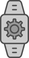 Smartwatch Line Filled Greyscale Icon Design vector