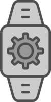 Smartwatch Line Filled Greyscale Icon Design vector