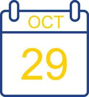 October Line Two Colour Icon Design vector