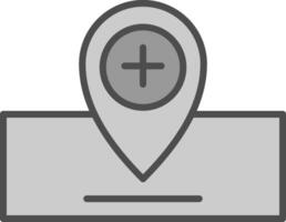 Location Line Filled Greyscale Icon Design vector