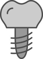 Implants Line Filled Greyscale Icon Design vector