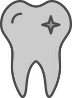 Teeth Line Filled Greyscale Icon Design vector