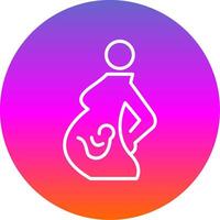 embarazo línea degradado circulo icono vector