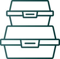 Food Container Line Gradient Icon vector