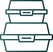 Food Container Line Gradient Icon vector