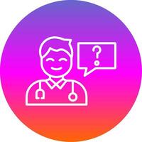 Health Question Line Gradient Circle Icon vector