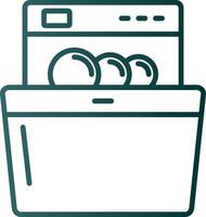 Dish Washing Line Gradient Icon vector