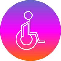 Handicaped Patient Line Gradient Circle Icon vector