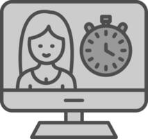 Timer Line Filled Greyscale Icon Design vector