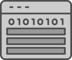 web programación línea lleno escala de grises icono diseño vector
