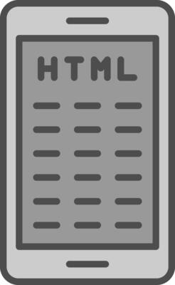 Mobile Coding Line Filled Greyscale Icon Design