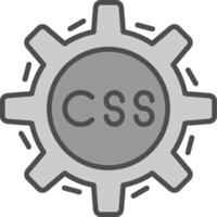 Css Coding Line Filled Greyscale Icon Design vector