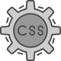 Css Coding Line Filled Greyscale Icon Design vector