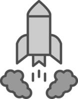 Rocket Launch Line Filled Greyscale Icon Design vector