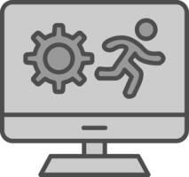 Sprint Line Filled Greyscale Icon Design vector