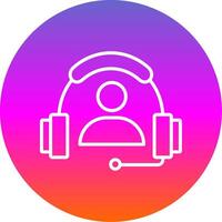 Call Center Line Gradient Circle Icon vector