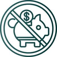 Prohibited Sign Line Gradient Icon vector
