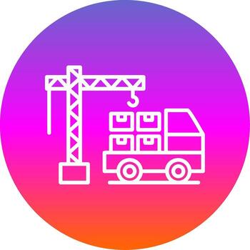 Loader Work Line Gradient Circle Icon vector