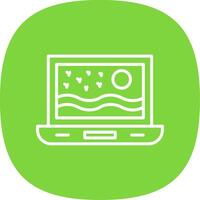 Laptop Line Curve Icon Design vector